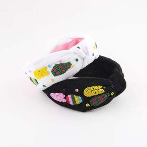 Diadema de Conejito Multicolor de Pascua con Cuentas para Mujeres y Niñas, Diadema Acolchada Hecha a Mano con Cristales y Perlas - Product Image 6
