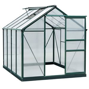 Serra da Giardino Tradizionale 6FT X 8FT X 7FT con Telaio in Alluminio Rinforzato, Grondaia e Porta di Ventilazione - Product Image 1