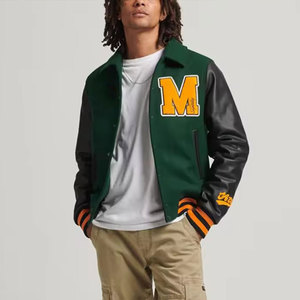 Veste universitaire en laine pour homme, col montant personnalisé, broderie chenille, style baseball, pour homme - Product Image 2