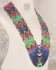 Collier de perles de saphir multicolores naturelles de qualité supérieure - Product Image 4
