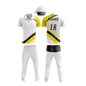 2026 Light Weight Comfortable Polyester Short Sleeve Cricket Uniforms Factory Made with New Design OEM Service Available - Product Image 1