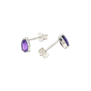 925 Sterling <b>Silver</b> Amethyst Gemstone <b>Stud</b> <b>Earrings</b> for Her 6X4MM Pear Cut Gemstone <b>Earrings</b> Perfect Gift Minimal <b>Silver</b> Jewelry - Product Image 3