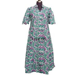 Elegante Vestido Midi de Verano para Mujer, Estilo Boho, Dulce, Natural, Vintage, Floral, Casual, de Manga Corta, Línea A, Lavable - Product Image 2