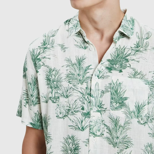 Wholesale New Men's Custom Logo Breathable Eco-Friendly Fashion Short-Sleeved Hawaiian Casual <b>Summer</b> <b>Shirt</b> Plus Size Printed - Product Image 6