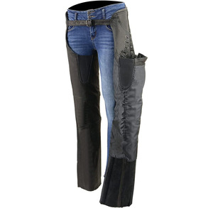 Samroz Sports <b>Leather</b> Premium <b>Leather</b> Motorcycle Riding <b>Chaps</b> for Women Bikers - Product Image 4