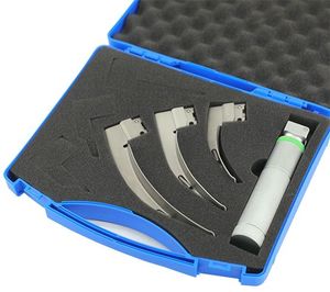 Juego de Laringoscopio de Fibra Óptica de Acero para Instrumentos Quirúrgicos Médicos con Mango Mac Blade, Manual, Reutilizable, para Uso Hospitalario - Product Image 1