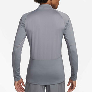 Men's Grey Compression <b>Long</b> <b>Sleeve</b> <b>T</b> <b>Shirt</b> High Collar <b>Raglan</b> Slim Fit Solid Top - Product Image 5