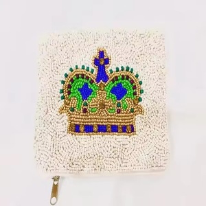 Premium Quality <b>Wool</b> Beaded Coin Purse Customizable Zippered Closure Made Premium Quality Felt - Product Image 4