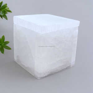 สินค้าใหม่ที่มียอดขายสูงสุดธรรมชาติคุณภาพสูง Selenite ชาร์จกล่องสี่เหลี่ยมคริสตัล Selenite กล่องสําหรับชาร์จอัญมณีรายการ - Product Image 3