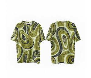 Camiseta de Manga Corta con Estampado Abstracto Verde, Unisex, Transpirable, Top de Verano, Camiseta Informal de Poliéster Estampada para Adultos - Product Image 6