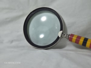 Loupe de poche avec poignée en résine rayée colorée, style vintage, loupe de bureau décorative pour le bureau et la lecture - Product Image 6