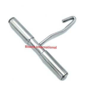 BISONS Gancho Obstétrico Veterinario de Acero Inoxidable con Mango de Cadena, Herramienta de Parto, Instrumento Quirúrgico Reutilizable - Product Image 3