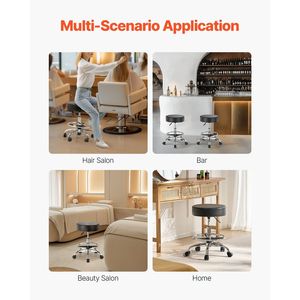 Chaise roulante avec repose-pieds, capacité de charge de 450 lb, roues, hauteur réglable, cuir PU épaissi, pour mobilier de salon - Product Image 6