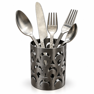 Juego de Cubiertos de Acero Inoxidable de Alta Calidad, 5 Piezas con Soporte, Diseño Floral Calado, para Organizar la Cocina del Hogar al Precio Más Bajo - Product Image 1