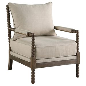 Poltrona con Schienale Rimovibile in Beige e Naturale per Soggiorno - Product Image 2