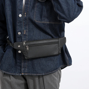 Bolso de pecho minimalista de cuero con cierre de cremallera, duradero, para uso diario, para todas las estaciones, para hombre - Product Image 4