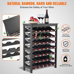 Portabottiglie Modulare in Legno di Bambù a 7 Livelli per 42 Bottiglie, Espositore da Tavolo o da Terra con Ripiano - Product Image 3