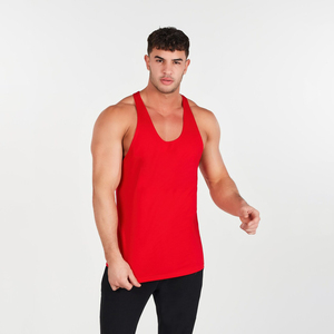 Men Cropped Sleeveless Tank Top 100% Polyester Gym Sports Acid Washed <b>Stringer</b> Quick Dry Breathable Eco-Friendly Heat-Transfer - Product Image 5