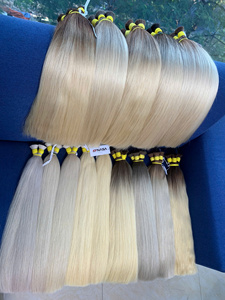 Cheveux humains vierges de qualité supérieure, couleur claire avec racines foncées, pour la coloration, le tressage et la fabrication de perruques - Product Image 3