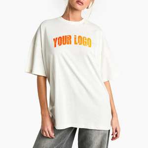 T-shirts unisexes en coton 100% OEM, coupe ajustée, col à nœud, couleur kaki unie, col rond, manches courtes, été, décontracté, grande taille - Product Image 2