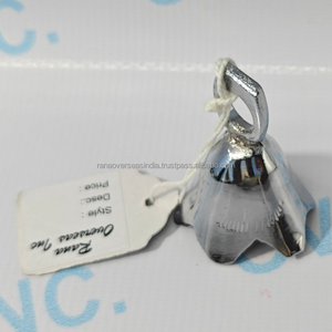 Cloche suspendue en laiton de qualité supérieure, finition argentée, moderne, écologique, cloche de temple élégante, cadeau spirituel pour la maison, la porte ou le mur - Product Image 2