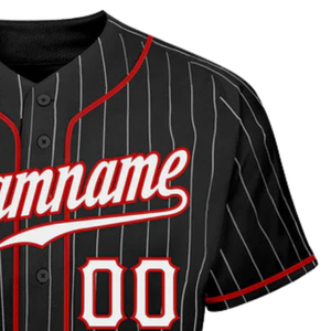 Maillot de baseball rayé noir et blanc pour homme, boutonné, uniforme d'équipe, respirant, léger, pour tournoi sportif - Product Image 4