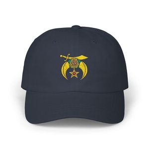 Wholesale Custom Shriners Masonic Baseball Cap Navy Blue Gold Embroidered Scimitar Crescent Star Shrine Emblem Adjustable <b>Hat</b> - Product Image 1