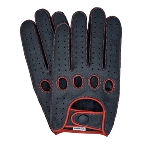 Durable Red Leather <b>Driving</b> <b>Gloves</b> with Breathable Full Finger Design Non-Slip Grip Adjustable Wrist Strap for Cycling Unisex - Product Image 4