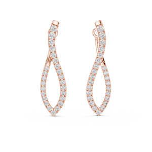 Exclusivo Juego de Aretes de Aro de Lujo con Baño de Rodio, Oro Rosa de 18K y Diamantes Cultivados en Laboratorio de 0.78CT, Ideales para Uso Diario - Product Image 4