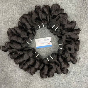 Cheveux naturels bouclés rebondissants en trame, double épaisseur, lots de cheveux naturels couleur naturelle - Product Image 1