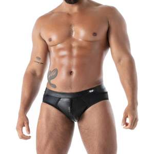 Calzoncillos bóxer de cuero negro con cremallera completa, estilo fetish, ajustados, sexys, transpirables y cómodos para hombre - Product Image 5