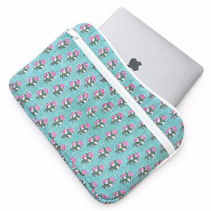 Handmade Block Print Jaipur Artisanal Design Quilted Cotton Soft Protective Modern Vintage Portable <b>Laptop</b> Sleeve Travel Daily - Product Image 2