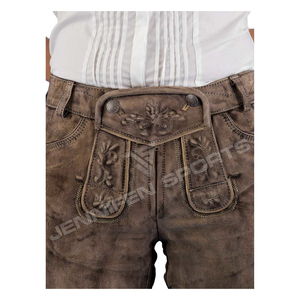 Nuevos pantalones cortos de cuero de vaca estilo Lederhosen, trajes bávaros para mujer, bordados personalizados, estilo alemán, patrón sólido, piel de vaca - Product Image 3