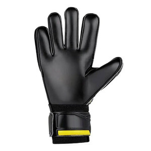 Black Yellow Football Goalkeeper Gloves Full Finger Non Slip Breathable PU Leather Unisex Hook And Loop Closure - Product Image 2