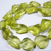 10 perles lâches en quartz citron naturel, coupées au laser, polies, facettées
