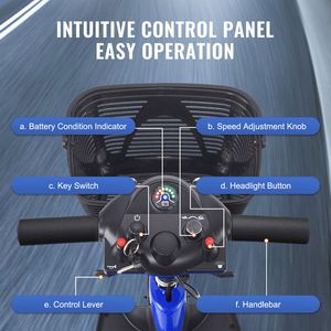Scooter de Movilidad Plegable de 3 Ruedas de Alta Resistencia para Adultos y Personas Mayores, Scooter Eléctrico para Discapacitados con Alcance de 12 Millas - Product Image 6