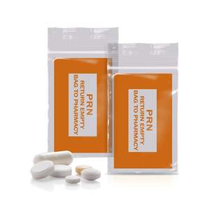 Paquete 1000 Naranja PRN 2x3 Polietileno transparente Cremallera Bolsas impresas 2 Mil de espesor Cierre tipo sello seguro para necesidades de salud Enfermería - Product Image 1