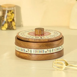 Boîte chauffe-pain en bois avec revêtement en émail |   Accessoire de cuisine contemporain fait main, isolé et antiadhésif - Product Image 2