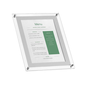 Porta Menu in Acrilico da Parete, Cornice Espositiva Trasparente con Copertura Protettiva per Menu di Ristoranti - Product Image 2