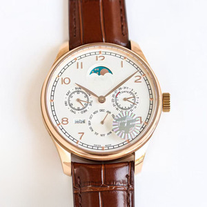 Reloj de Hombre Mecánico Automático de Edición Limitada con Bisel de Oro Rosa de Lujo, Calendario Perpetuo, Fase Lunar, Estilo Casual, Deportivo y de Negocios - Product Image 1