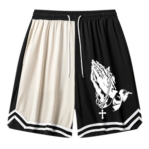 Pantalones Cortos Deportivos para Hombre, Tejidos, de Cintura Media, con Bloques de Color, Transpirables, de Secado Rápido, con Bolsillos, Estampado Gráfico, para Baloncesto y Running - Product Image 2