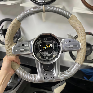 Volant en cuir perforé DOS pour <span class=keywords><strong>Mercedes</strong></span> Benz GLA 250 GLB 200 <span class=keywords><strong>GLC</strong></span> 300 GLE <span class=keywords><strong>250d</strong></span> GL 550 G 63 Volant en fibre de carbone - Product Image 6
