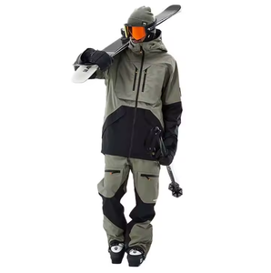 Veste de ski pour homme, coupe-vent, chaude, avec fermeture éclair, design de panneaux de haute qualité, matière softshell. - Product Image 1