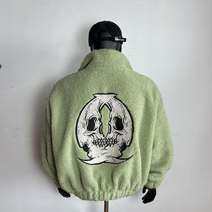 OEM Custom Embroidery Logo Unisex <b>Sherpa</b> Jacket Casual Style Stand Collar Oversized Winter Casual Thick <b>Sherpa</b> <b>Fleece</b> Jacket - Product Image 6