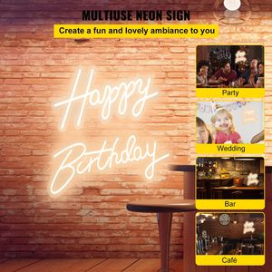 Luminosità regolabile LED insegna al Neon Happy Birthday-18 \ "X 8 \" 26 \ "X 7.5 \" bianco caldo per l'illuminazione festa Club - Product Image 2