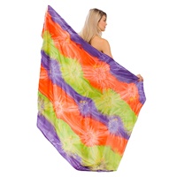 Sarong tie-dye fait main pour femmes, léger, en rayonne, couvre-vêtement de plage bohème, enveloppe de plage, vêtements de plage, resort