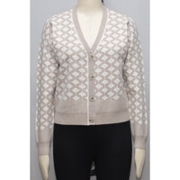 Cardigan en laine jacquard tricoté pour femme, col rond, manches longues, respirant, style décontracté estival, haut élégant