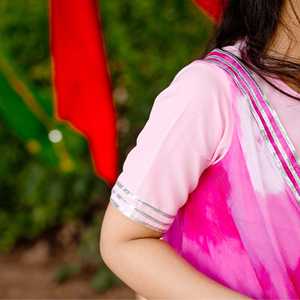 ชุดโดทีผ้าฝ้ายสีชมพูอ่อนพร้อมผ้าคลุม - Product Image 1