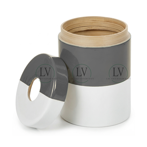 ถังขยะไม้ไผ่หลากสีพร้อมฝาปิด ถังขยะไม้ไผ่สำหรับใส่กระดาษ สำหรับโต๊ะทำงาน อุปกรณ์สำนักงานและของใช้ในบ้าน จากเวียดนาม - Product Image 3