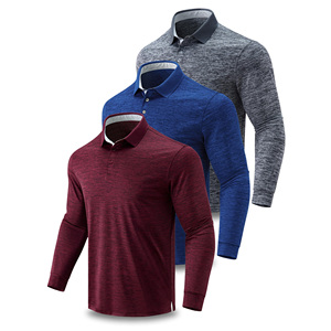 Camiseta Polo Premium de Manga Larga para Hombre, Tejido de Poliéster Transpirable, Absorbente de Humedad, Cómoda para Uso Diario, Camisetas Polo para Hombre - Product Image 5